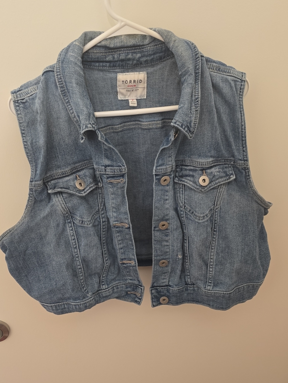 torrid Light Blue Sleeveless Denim Jacket Vest